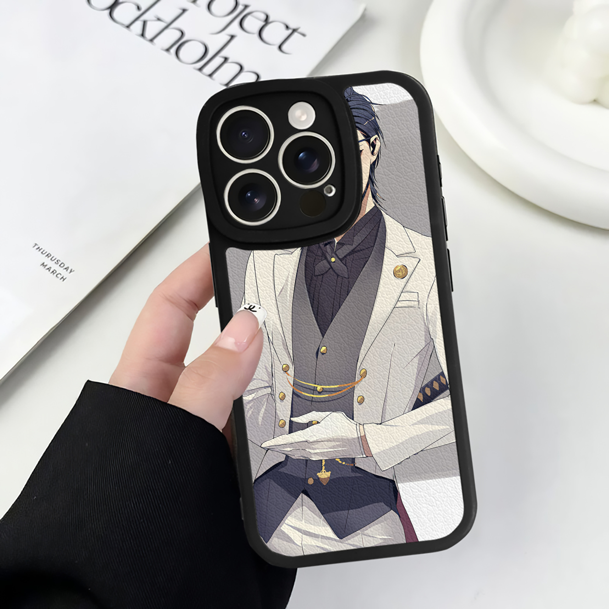 （画像用） 刀剣乱舞 Touken Ranbu 【iPhone 16シリーズ対応】シリコンスマホケース（レザー調） 材質：シリコン